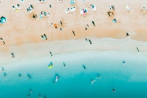 people at the beach